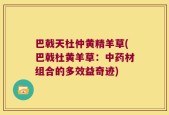 巴戟天杜仲黄精羊草(巴戟杜黄羊草：中药材组合的多效益奇迹)