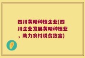 四川黄精种植企业(四川企业发展黄精种植业，助力农村脱贫致富)