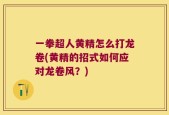 一拳超人黄精怎么打龙卷(黄精的招式如何应对龙卷风？)