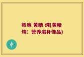 熟地 黄精 炖(黄精炖：营养滋补佳品)