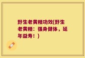野生老黄精功效(野生老黄精：强身健体，延年益寿！)