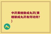 中药黄精做成丸药(黄精制成丸药有何功效？)