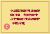 中华医药讲野生黄精视频(视频：发掘传统中药之黄精野生资源保护  华医药讲)
