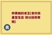 种黄精的老王(老村民重塑生态 得以拯救黄精)