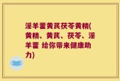 淫羊藿黄芪茯苓黄精(黄精、黄芪、茯苓、淫羊藿 给你带来健康助力)