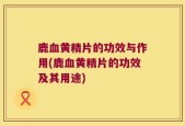 鹿血黄精片的功效与作用(鹿血黄精片的功效及其用途)
