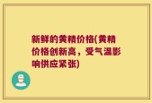 新鲜的黄精价格(黄精价格创新高，受气温影响供应紧张)