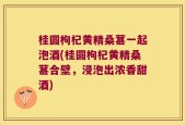 桂圆枸杞黄精桑葚一起泡酒(桂圆枸杞黄精桑葚合壁，浸泡出浓香甜酒)