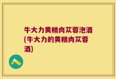 牛大力黄精肉苁蓉泡酒(牛大力的黄精肉苁蓉酒)