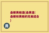 桑椹黄精酒(桑黄酒：桑椹和黄精的完美结合)