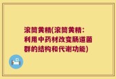 滚筒黄精(滚筒黄精：利用中药材改变肠道菌群的结构和代谢功能)