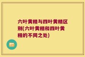 六叶黄精与四叶黄精区别(六叶黄精和四叶黄精的不同之处)