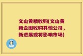 文山黄精收购(文山黄精企图收购其他公司，新进展或将影响市场)