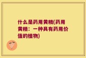什么是药用黄精(药用黄精：一种具有药用价值的植物)