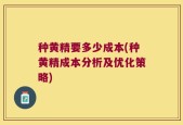 种黄精要多少成本(种黄精成本分析及优化策略)