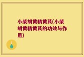 小柴胡黄精黄芪(小柴胡黄精黄芪的功效与作用)