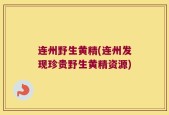连州野生黄精(连州发现珍贵野生黄精资源)