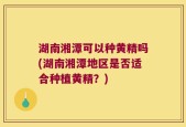 湖南湘潭可以种黄精吗(湖南湘潭地区是否适合种植黄精？)