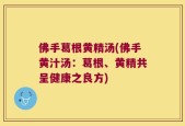 佛手葛根黄精汤(佛手黄汁汤：葛根、黄精共呈健康之良方)