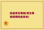 阳虚用生黄精(用生黄精调理阳虚身体)