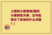 上厕所小便黄精(厕所小便颜色为黄，这可能暗示了身体的什么问题？)