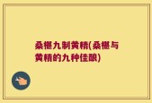 桑椹九制黄精(桑椹与黄精的九种佳酿)
