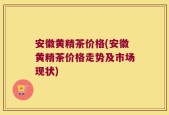 安徽黄精茶价格(安徽黄精茶价格走势及市场现状)