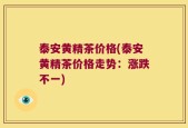 泰安黄精茶价格(泰安黄精茶价格走势：涨跌不一)
