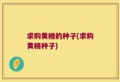 求购黄精的种子(求购黄精种子)