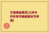 牛膝黄精黄芪(三种中药并用可缓解膝关节疼痛)