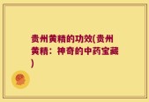 贵州黄精的功效(贵州黄精：神奇的中药宝藏)
