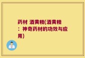 药材 酒黄精(酒黄精：神奇药材的功效与应用)