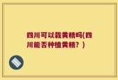 四川可以栽黄精吗(四川能否种植黄精？)
