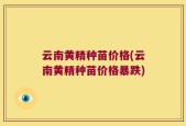 云南黄精种苗价格(云南黄精种苗价格暴跌)