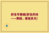 野生节黄精(野生药材——黄精，康复良方)