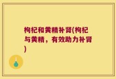 枸杞和黄精补肾(枸杞与黄精，有效助力补肾)