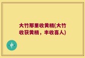 大竹那里收黄精(大竹收获黄精，丰收喜人)