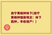 南宁黄精种林下(南宁黄精种植新观念：林下栽种，丰收增产！)