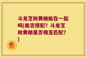 斗龙芝和黄精能在一起吗(能否搭配？斗龙芝和黄精是否相互匹配？)