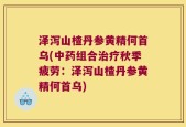 泽泻山楂丹参黄精何首乌(中药组合治疗秋季疲劳：泽泻山楂丹参黄精何首乌)