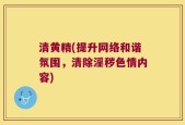 清黄精(提升网络和谐氛围，清除淫秽色情内容)