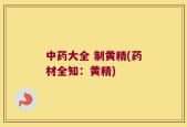 中药大全 制黄精(药材全知：黄精)