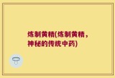 炼制黄精(炼制黄精，神秘的传统中药)