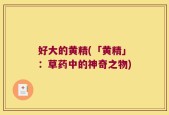 好大的黄精(「黄精」：草药中的神奇之物)