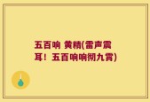 五百响 黄精(雷声震耳！五百响响彻九霄)
