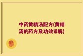 中药黄精汤配方(黄精汤的药方及功效详解)