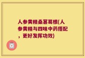 人参黄精桑葚葛根(人参黄精与四味中药搭配，更好发挥功效)