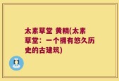 太素草堂 黄精(太素草堂：一个拥有悠久历史的古建筑)