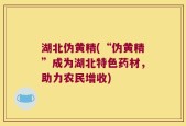 湖北伪黄精(“伪黄精”成为湖北特色药材，助力农民增收)