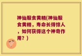 神仙服食黄精(神仙服食黄精，寿命长得惊人，如何获得这个神奇作用？)